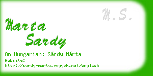 marta sardy business card