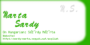 marta sardy business card